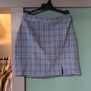 Hollister Plaid Mini Skirt in Blue and White
